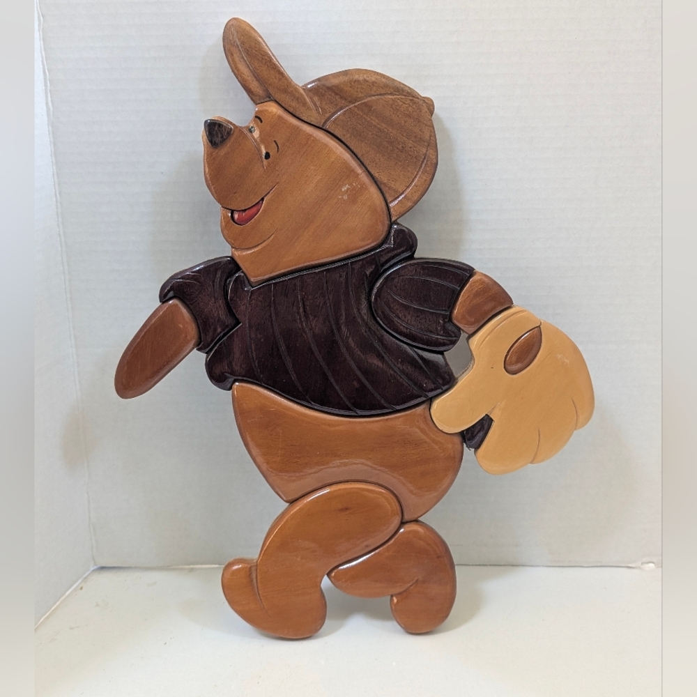 Vintage Winnie the Pooh wooden wall hanging decoration Not Marked Disney